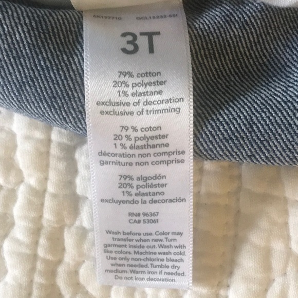 Like New Dot Print Denim Overalls, Size 3T - Picture 6 of 6